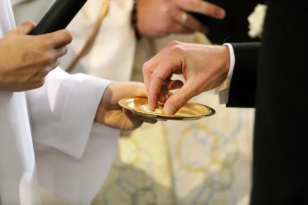 Troca de anéis de casamento — Fotografia de Stock