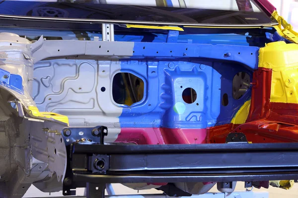 Interior skeleton of a car during assembly — Stock Photo, Image