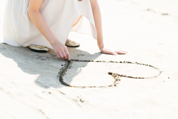 Coeur sur le sable — Photo