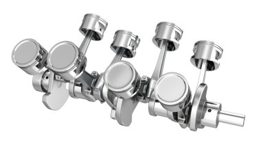 üzerinde bir krank mili V8 motor piston