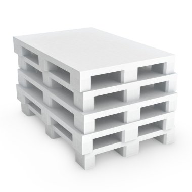 Stack of white plastic pallets clipart