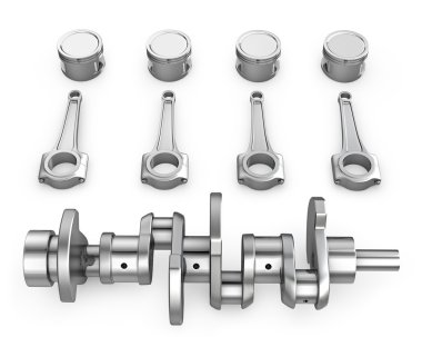 Crankshaft, pistons and connecting rods clipart
