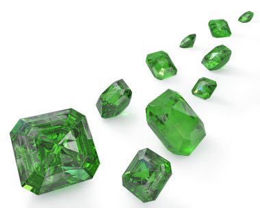 Path of green emeralds clipart