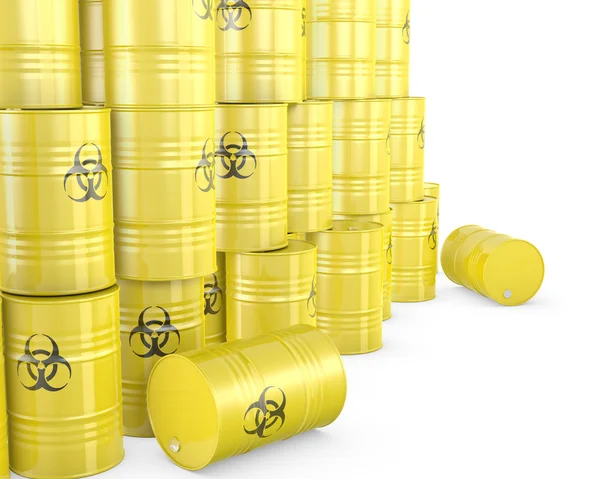 Barrels with biohazard symbol — Stock Photo, Image