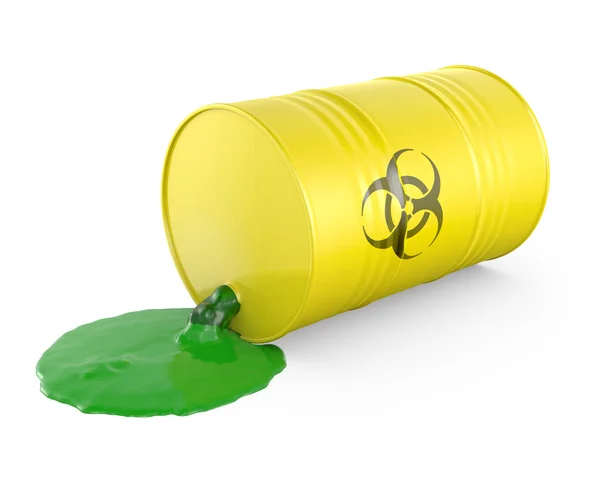 Toxic waste spilling from barrel — Stock Photo, Image