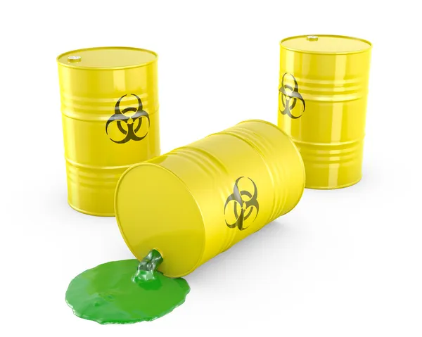 Toxic waste spilling from barrel — Stock Photo, Image