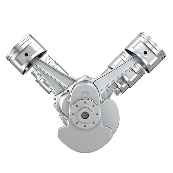 V8 motor piston üzerinde bir krank, ön görünüm