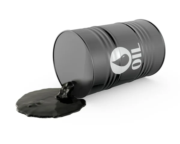 Oil is spilling from the barrel — Stock Photo, Image