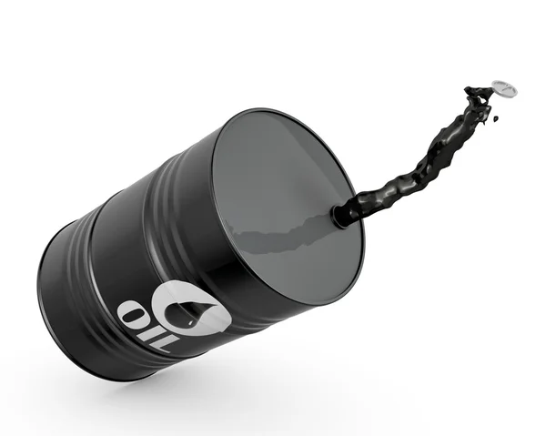 Falling barrel of oil — Stock Photo, Image