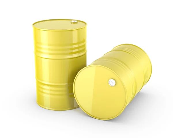 Two yellow barrels — Stock Photo, Image