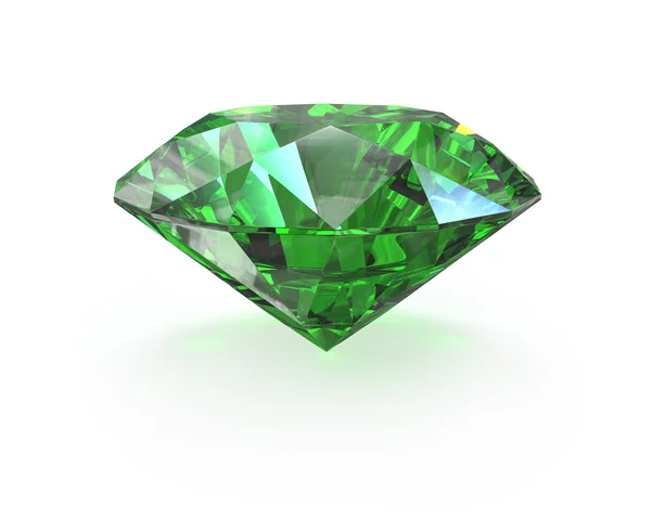 Green round cut emerald — Stock Photo, Image