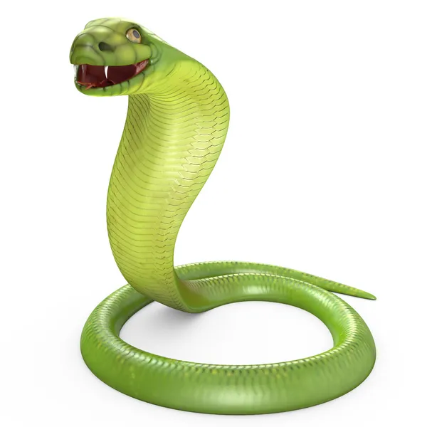 リングで曲がっている緑のコブラ — ストック写真