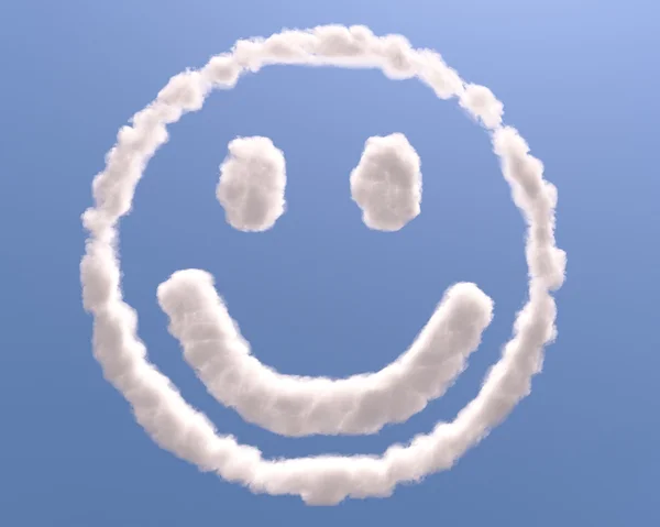 Smileygezicht in wolken — Stockfoto