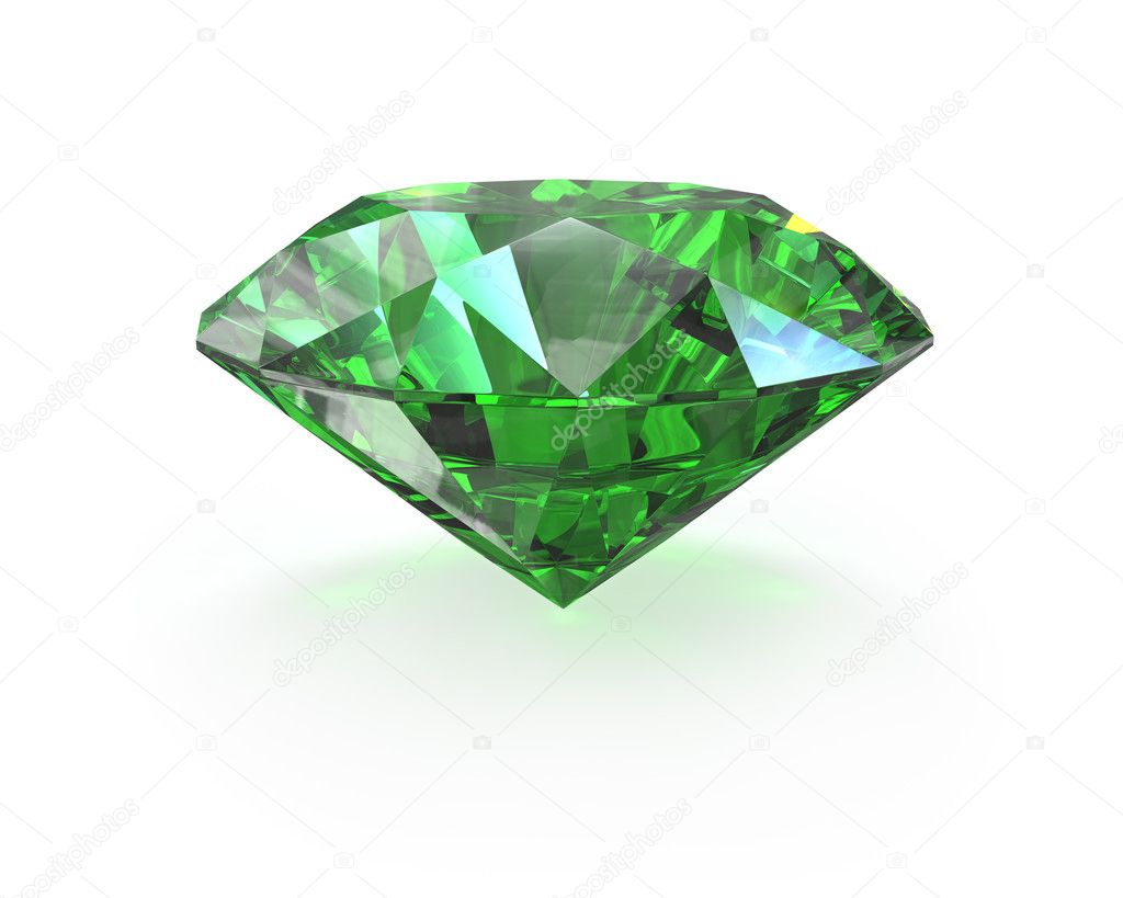 Green round cut emerald