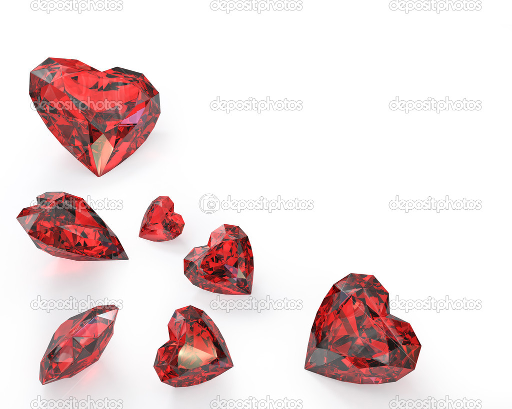 Few heart cut rubies