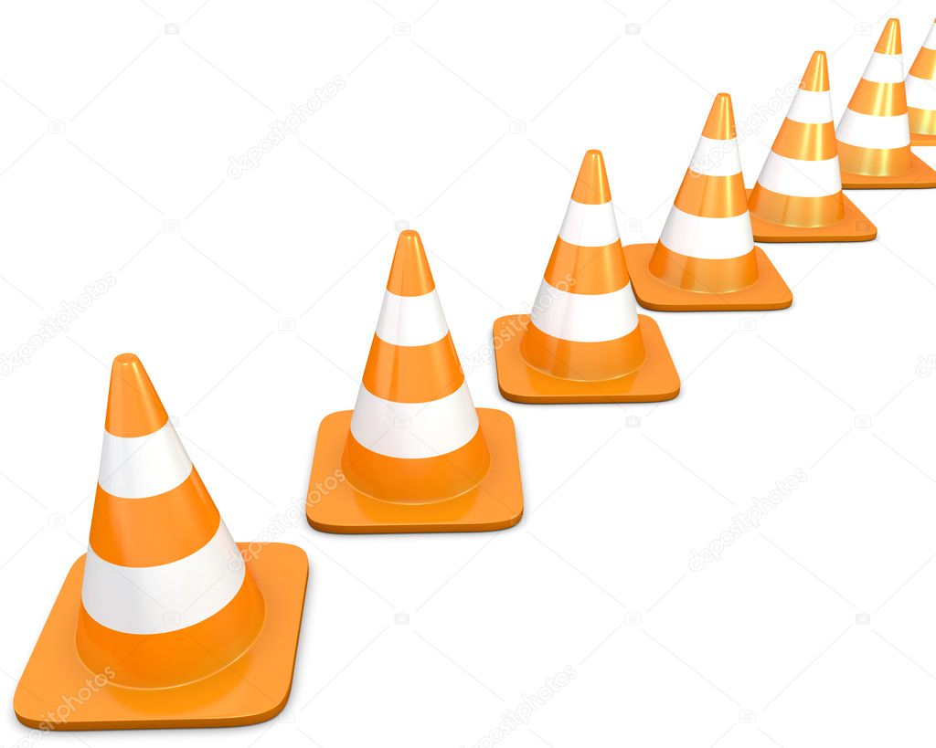 Diagonal line of traffic cones — Stock Photo © Zelfit 14616281