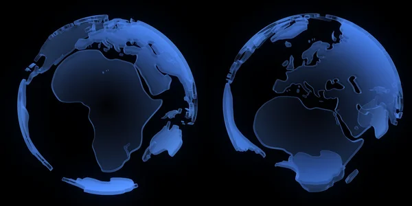 X ray globe, Europe and Africa — Stock Photo, Image