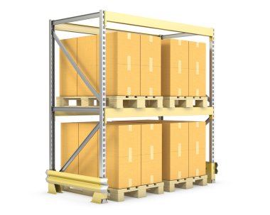 Pallet rack with cargo clipart