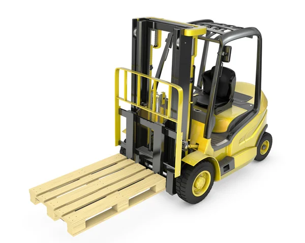 Carrello elevatore giallo con pallet — Foto Stock