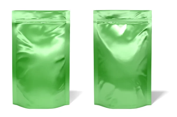 Green foil bag package — Stock Photo, Image