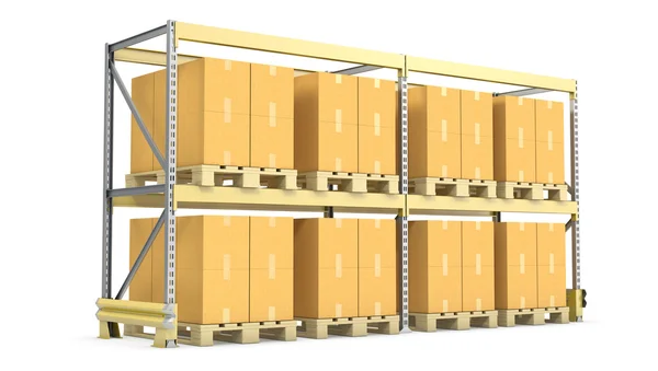 Pallet rack with cargo Royalty Free Stock Photos