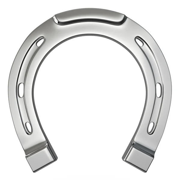 Single silver horseshoe Stock Photo