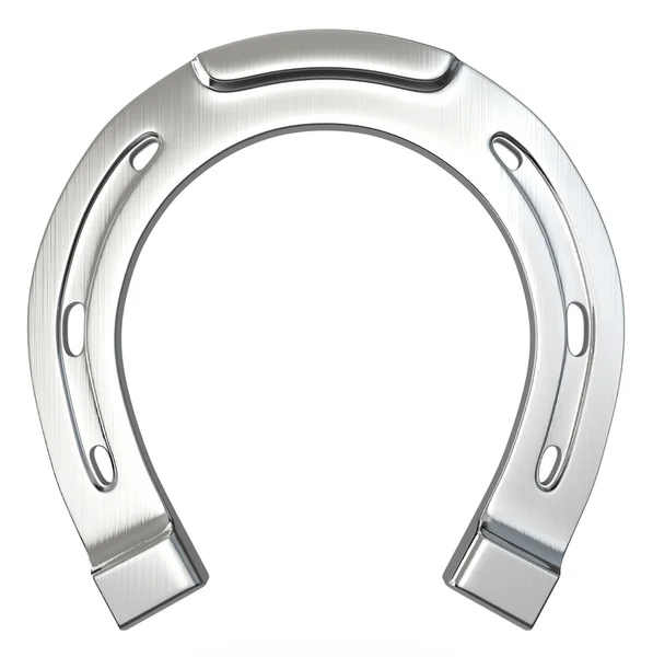 Single scratched silver horseshoe Royalty Free Stock Photos