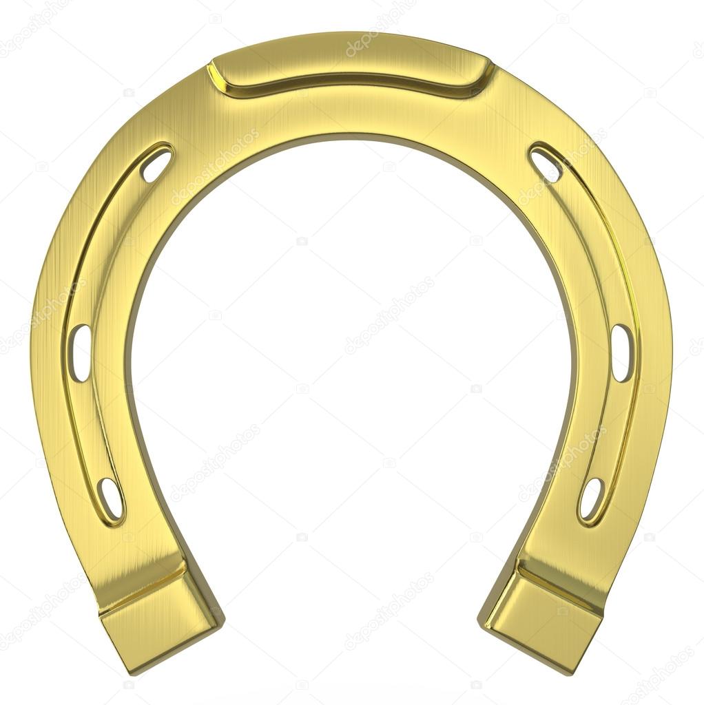 Single scratched golden horseshoe