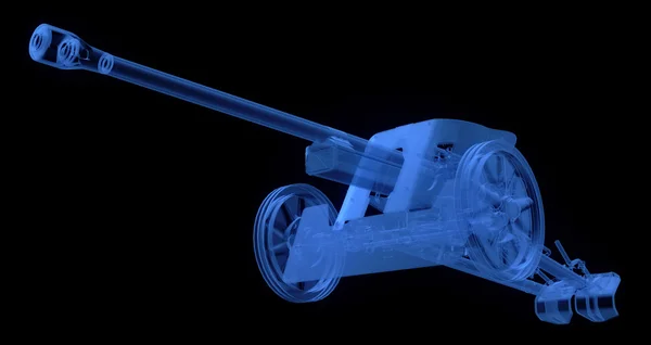 Рентген артиллерийской пушки — стоковое фото