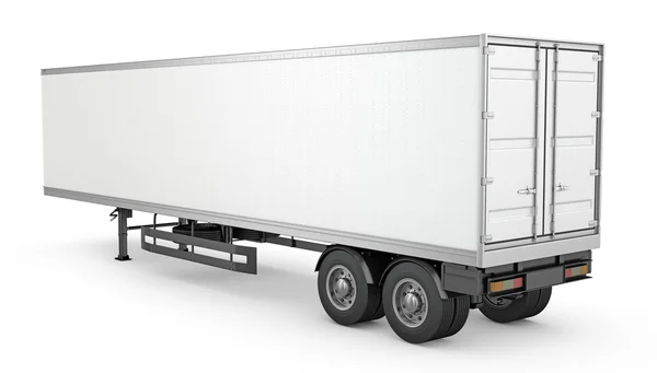 Tomma vita parkerade semi trailer — Stockfoto