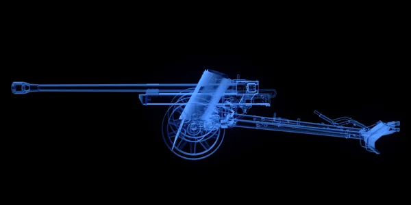 X-ray of artillery cannon — Stock Photo, Image
