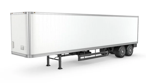 Tomma vita parkerade semi trailer Royaltyfria Stockfoton