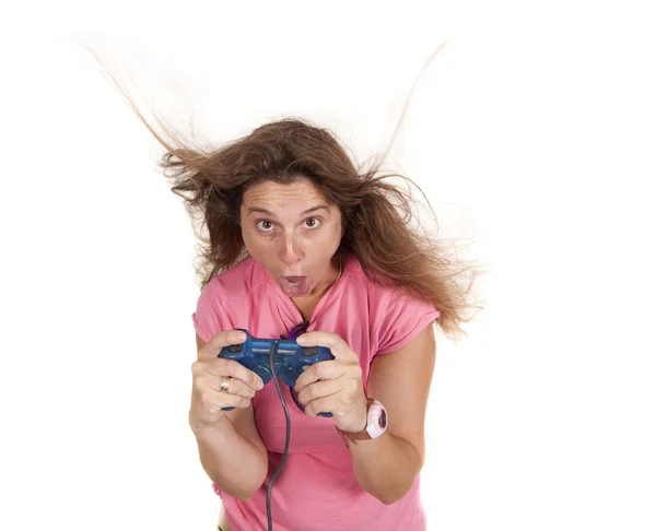 Crazy console woman — Stock Photo, Image