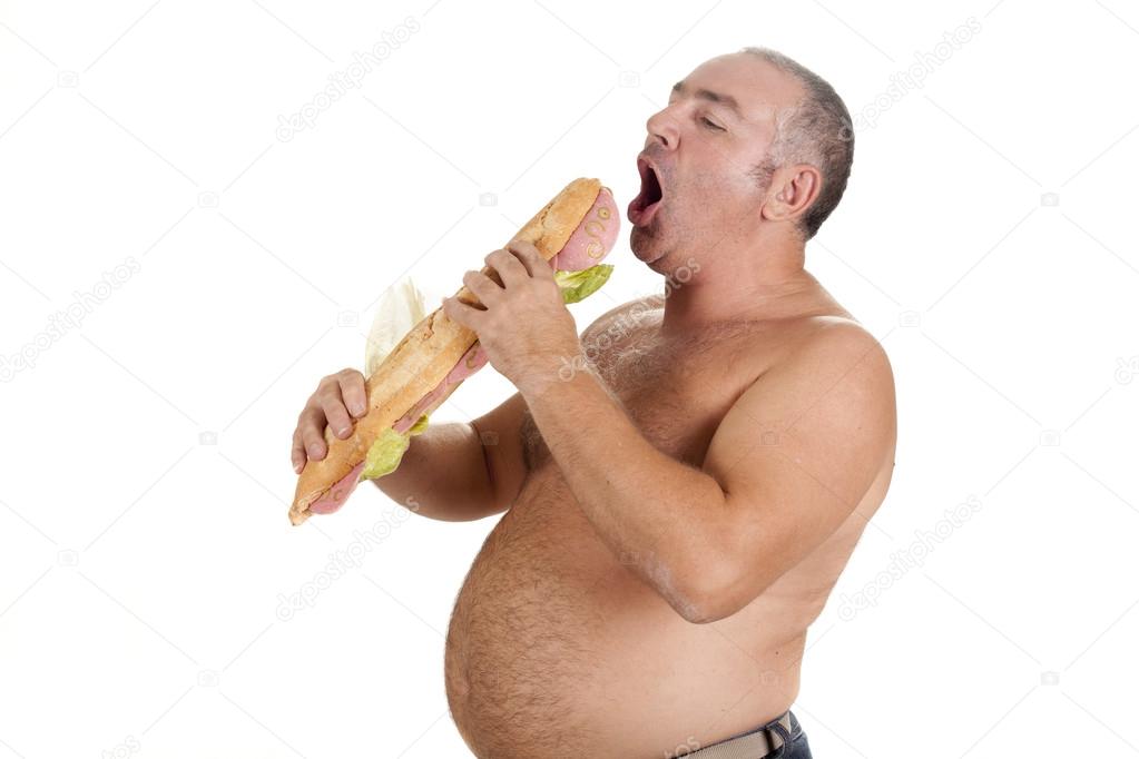 Eating sandwich