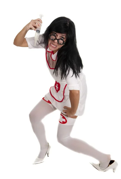 Crazy sjuksköterska — Stockfoto
