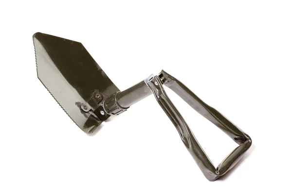 Green folding shovel — Stock Photo, Image