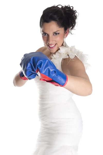 Bride fighting hit — Stock Photo, Image