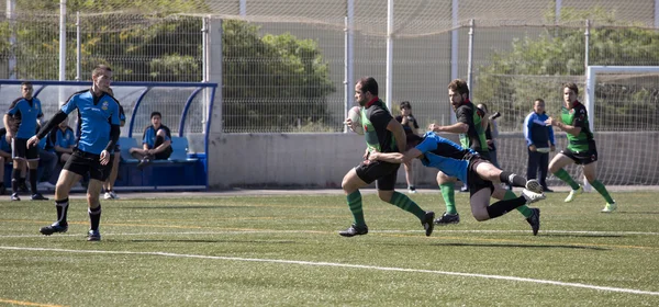 Rugby amateur tackle — Stock Photo, Image