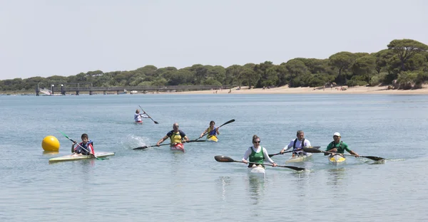 Canoeists yarışma amatör — Stok fotoğraf