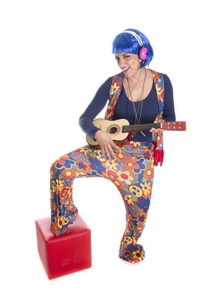 Hippie guitarra canção — Fotografia de Stock