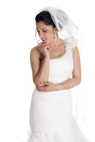 Beautiful bride think — Stock Photo, Image
