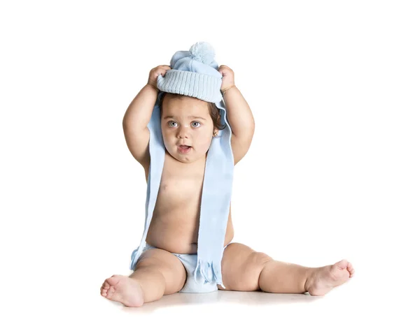 Cappello bambino blu — Foto Stock