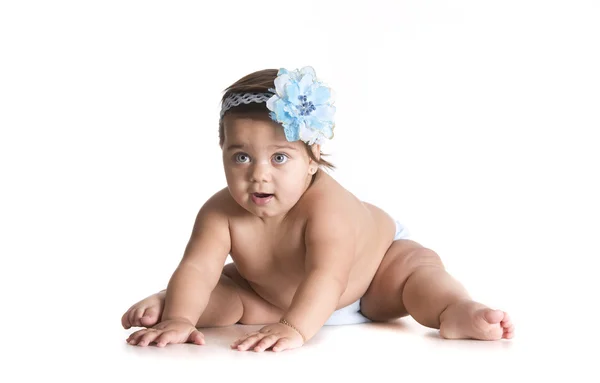 Seduta baby blu — Foto Stock