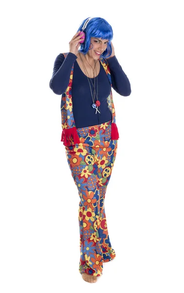 Hippie květ žena — Stock fotografie