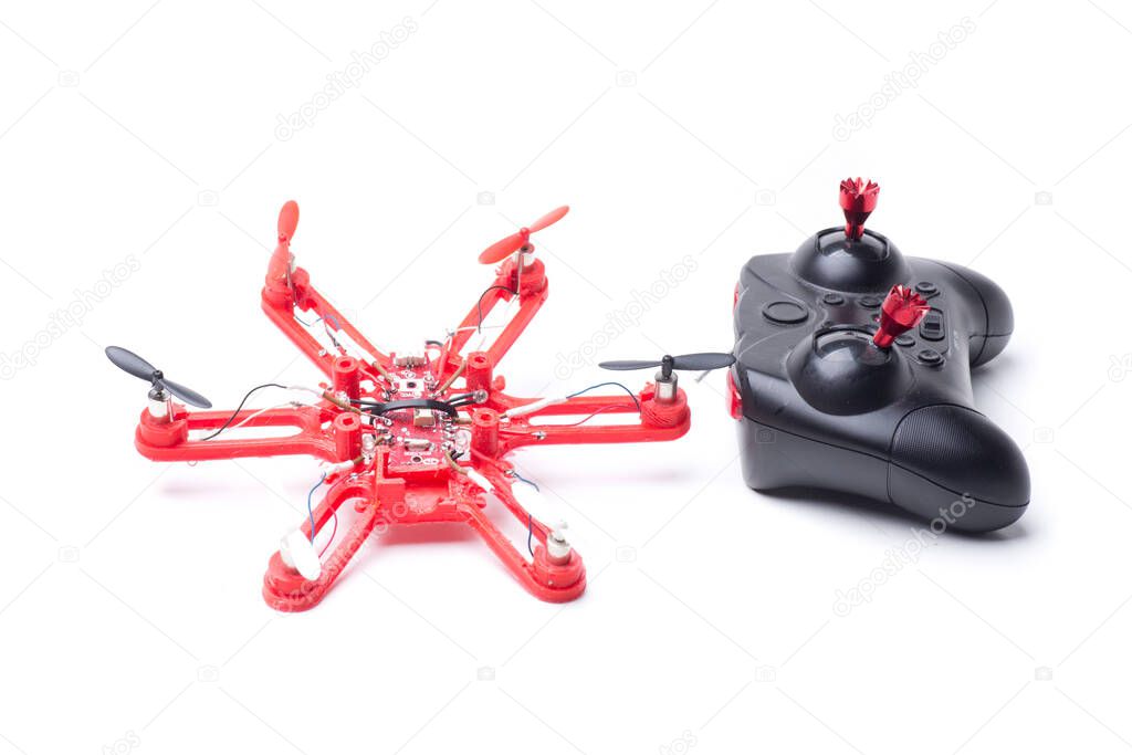DIY mini drone with brushed motors and chassis made with 3d printer