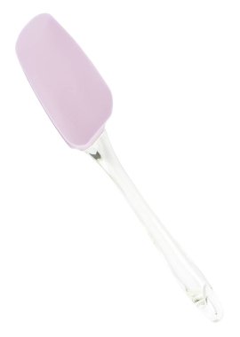 Silikon mutfak spatulası beyaz arka planda izole edilmiş. Kesme yolu.