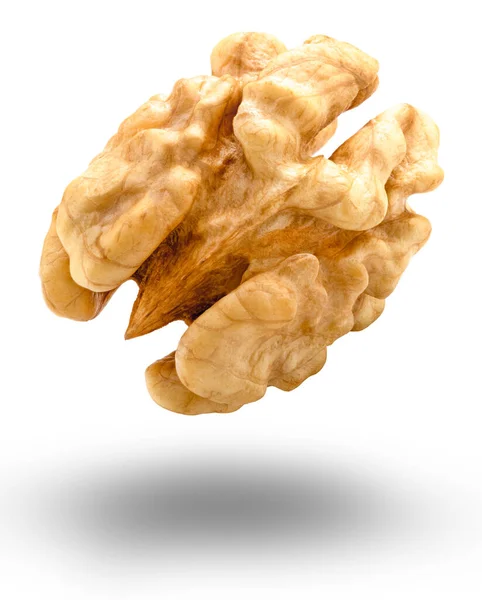 Ořechy Izolované Bílém Pozadí Oříznutá Cesta Kernel Walnut — Stock fotografie