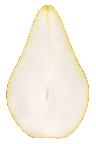 Ripe Pear Half Isolated White Background Clipping Path — 图库照片