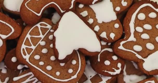 Ginger Cookie Rotate Baking Holiday Christmas Baking Background Super Slow — Stock Video