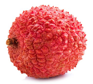 Litchi beyaz arka planda izole edildi. Kesme yolu.